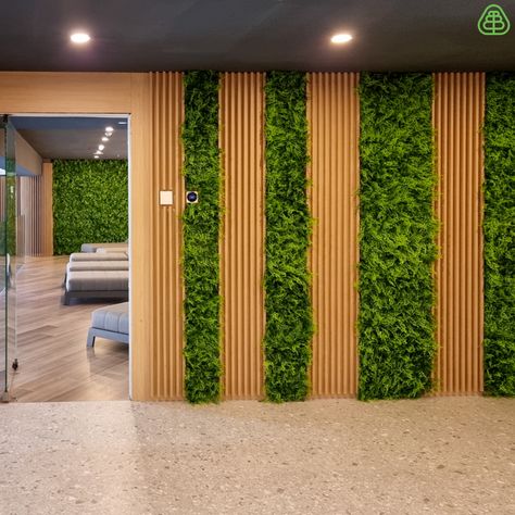 Green Walls Office Space, Commercial Feature Wall, Green Wall Restaurant, Interior Wallpaper Texture Seamless, Interior Design White Walls, Interior Wallpaper Texture, Live Walls, Branding Wall, Wallpaper Texture Seamless