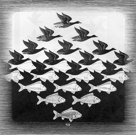 Ambiguity Art, Optical Illusion Art, Escher Art, Sky And Water, M C Escher, Illusion Art, Knoxville Tn, Optical Illusion, Fine Art