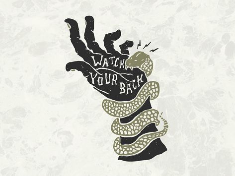 Watch Your Back by Jesse Bowser 47 Tattoo, Mythological Symbols, Back Drawing, Watch Your Back, Graphisches Design, Disney Tattoo, The Serpent, 인물 사진, Your Back