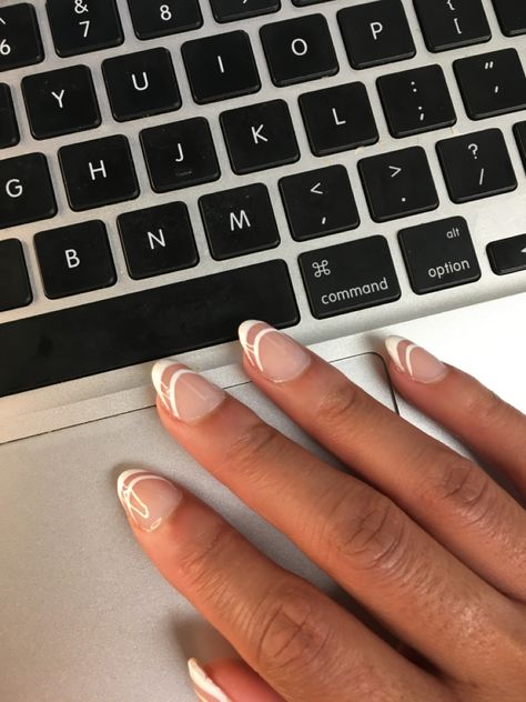 French Tip With 2 Lines, French Tip Nails With A Twist, Classic Nails, Tip Nails, White Tip, Nails French, Pretty Acrylic Nails, French Tip Nails, Color Stripes