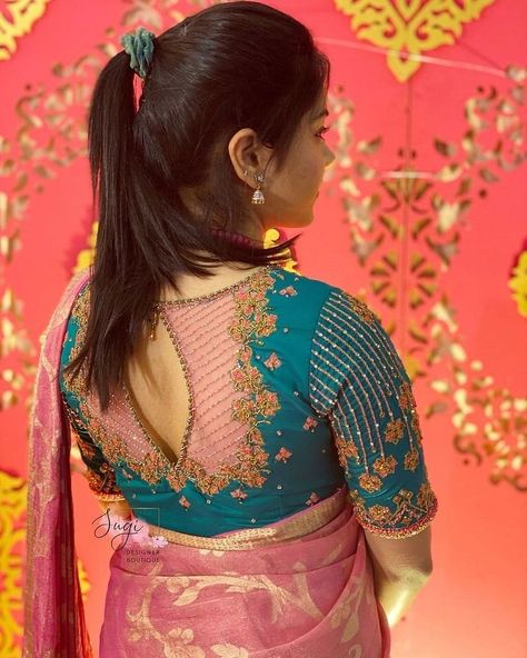 Saree Blouse Ideas, Blouse Inspiration, Designer Saree Blouse, Netted Blouse Designs, Latest Bridal Blouse Designs, Blouse Ideas, New Saree Blouse Designs, Makeup Hairstyles, Latest Model Blouse Designs