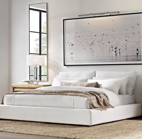 The 10 Best Cloud Bed Dupes That Look Just as Good as the Original White Bed, Modul Sofa, Bedroom Layouts, Chic Bedroom, Contemporary Bedroom, Restoration Hardware, Minimalist Bedroom, Luxurious Bedrooms, Bed Throws