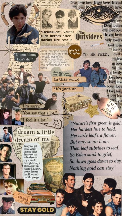 #theoutsiders #theoutsidersbook #theoutsidersmovie #theoutsidersquotes #theoutsidersonbroadway#staygold #ponyboycurtis #dallywinston #johnnycade 💛stay gold💛 The Outsiders Stay Gold, Outsiders Wallpaper, Outsiders Art, Shuffle Ideas, Greaser Aesthetic, The Outsiders Quotes, Se Hinton, Outsiders Imagines, Outsiders Greasers