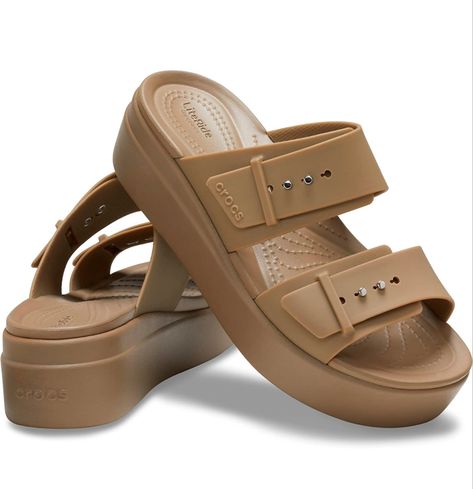 Womens Sandals, Croc wedge sandal #croc #sandal #wedge. Crocs Brooklyn, Croc Sandals, Wedge Platform Sandals, Low Wedge Sandals, Comfortable Wedges, Sandal Platform, Low Wedges, Most Comfortable Shoes, Clothing Catalog