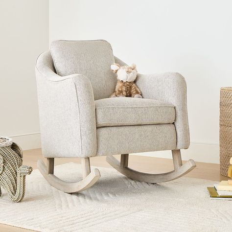 Modern Glider Chair, Wingback Rocking Chair, Nursery Glider Chair, Nursery Chairs, Lactation Room, Modern Nursery Furniture, Chairs And Ottomans, Traditional Nursery, Upholstery Ideas