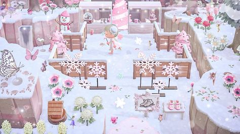 Winter Acnh, Fairycore Winter, Pink Island, Walking In A Winter Wonderland, Animal Crossing Guide, Island Theme, Winter Fairy, New Animal Crossing, Animal Crossing Game