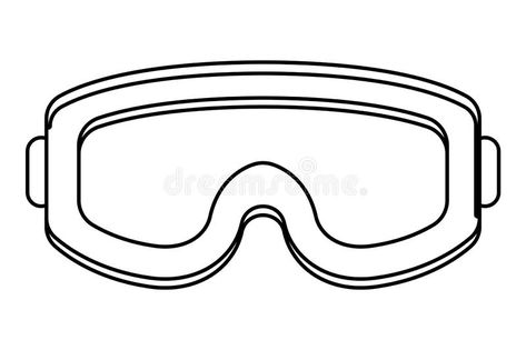 Safety Goggles Drawing, Science Goggles Drawing, Goggles Drawing Reference, Science Goggles, Goggles Illustration, Water Theme Preschool, Goggles Drawing, Apre Ski, Cartoon Black And White