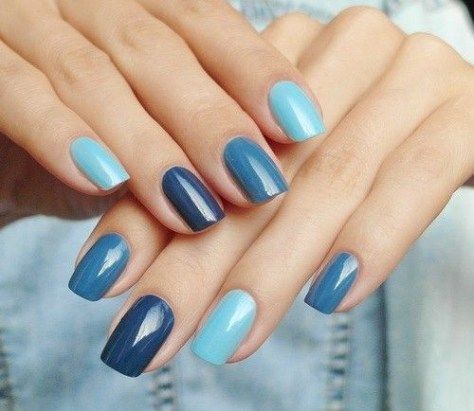 Shades of Blue for Summer Nails. Colorful Nail Designs, Nail Polishes, Cool Nail Art, Nail Polish Colors, Blue Nails, Trendy Nails, Nail Art Design, Winter Nails, Simple Nails