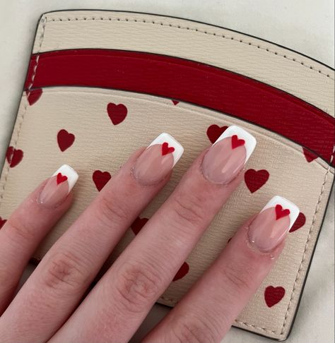 Jell Nails Ideas, Tacky Nails, Hearts Nails, Cow Nails, Cute Gel Nails, Heart Nails, Valentines Nails, Nails Inspo, Pretty Acrylic Nails