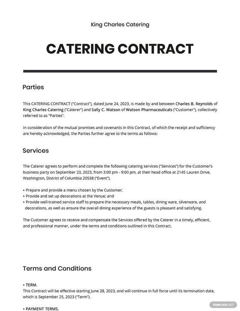 Catering Contract Template Catering Contract Template, Business Daily Planner, Party Food Catering, Business Planner Printables, Starting A Catering Business, Employee Wellness Programs, Kitchen Inventory, Restaurant Consulting, Platter Ideas