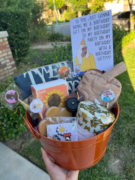 Tyler The Creator Birthday Gift, Tyler The Creator Gift Ideas, Tyler The Creator Birthday, Wolf Haley, Tyler The Creator Outfits, Tyler The Creator Wallpaper, Vinyl Aesthetic, Birthday Basket, Cute Simple Nails