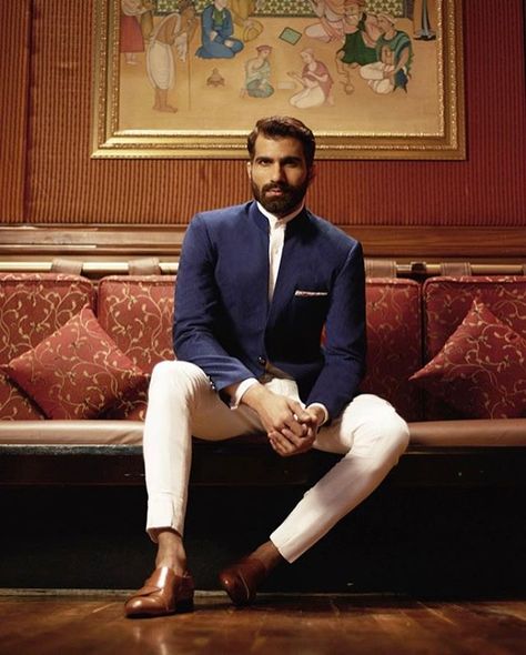 Fitted Bollywood Bandhgala For Spring, Semi-stitched Bollywood Bandhgala For Reception, Luxury Semi-stitched Jamawar Bandhgala, Semi-stitched Formal Bandhgala, Bollywood Style Semi-stitched Long Sleeve Bandhgala, White Jodhpuri, Mens Wear Wedding, Wedding Kurta For Men, Groom Dress Men