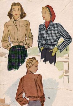 Eisenhower Jackets were inspired by the war effort and fitted above the waist like a blouse 1940s Jacket Women, Cropped Jacket Sewing Pattern, Sport Jacket Outfit, Eisenhower Jacket, Wwii Fashion, 1940s Jacket, Vintage Clothes Patterns, 50s Women, Cropped Jackets