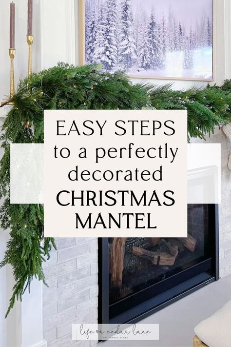 Elevate your holiday spirit with our curated Christmas Fireplace Mantels. Discover elegant Christmas Mantel Decorations that will enchant your home this season. Mantle Christmas Decor Ideas, Life On Cedar Lane, Christmas Garland Mantle, Christmas Fireplace Mantels, Elegant Holiday Decor, Christmas Mantel Decor, Mantel Decor Ideas, Fireplace Mantle Decor, Neutral Christmas Decor