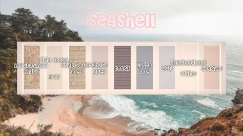 Coastal Colour Scheme Bloxburg, Color Pallets For Bloxburg, Blocksburg House Color Schemes, Coastal House Colors Bloxburg, Exterior Color Schemes Bloxburg, Bloxburg Wall Colors Inside, Costal House Colors Exterior Bloxburg, Bloxburg Wall Colors Modern, Bloxburg Beach Color Scheme