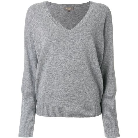 N.Peal ribbed sleeve V-neck sweater ($485) ❤ liked on Polyvore featuring tops, sweaters, blusas, jumper, shirts, grey, grey v neck sweater, grey jumper, gray sweater and gray shirt Grey Jumper Outfit, Grey V Neck Sweater, Flannel Sweater, Grey Clothes, Jumper Outfits, School Collage, Womens Grey Sweater, Shirt Flannel, Grey Jumper