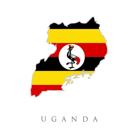 Detailed illustration of a map of Uganda with flag,. Uganda flag map. The flag of the country in the form of borders. Stock vector illustration isolated on white background. Ugandan Flag Art, Uganda Independence Day, Happy Independence Day Uganda, Ugandan Flag, Country Flags Icons, Uganda Map, Uganda Flag, World Country Flags, Technology Design Graphic