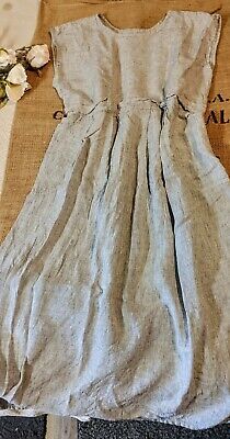 Vintage FLAX Engelhart 100% Linen Dress Lagenlook Cottagecore Art Pinstripe M | eBay Lagenlook Aesthetic, Linen Clothes Patterns, Distressed Clothes, Lagenlook Patterns, Distressed Outfit, Lagenlook Clothing, Sack Dress, Cottagecore Art, Shabby Chic Clothes