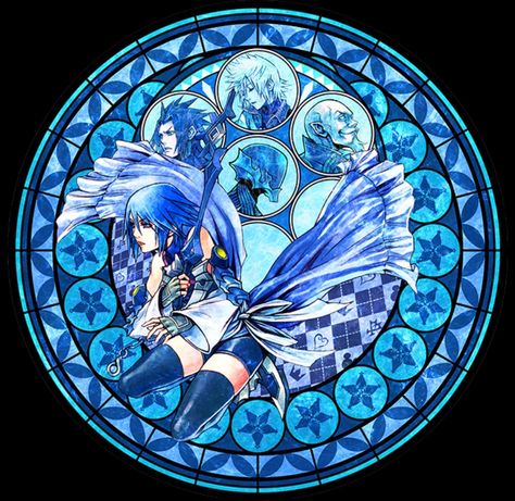 Aqua Kingdom Hearts, Kingdom Hearts, Stained Glass, Glass, Anime