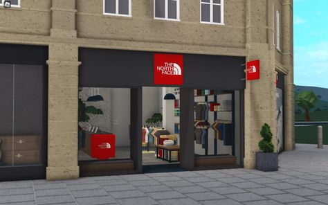 Bloxburg Store Ideas Exterior, Bloxburg Lululemon Store, Bloxburg Convience Store, Bloxburg City Shop Ideas, Nyc Bloxburg Town, Bloxburg Town Store Ideas, Store Bloxburg, Bloxburg City Shops, Bloxburg Town Shops