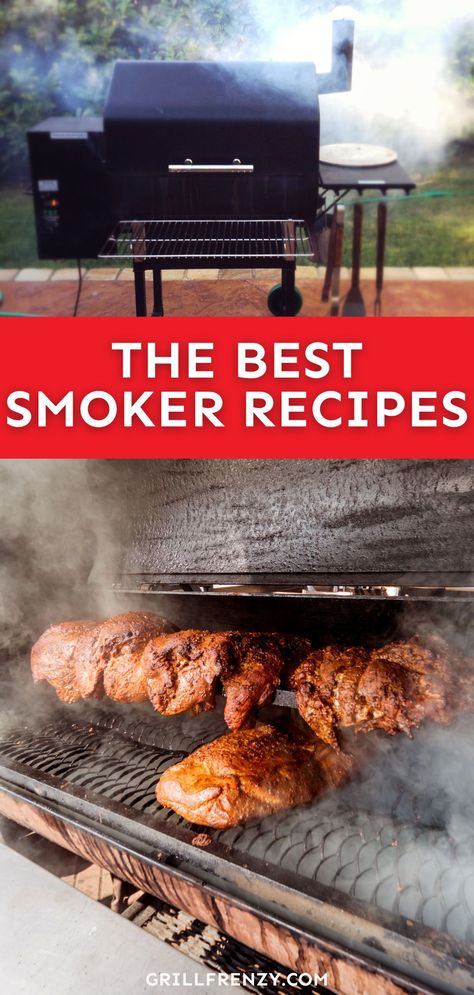 These are the best smoker recipes to try at your next backyard BBQ. From pork to steak, and fish to chicken, to tasty side dishes, we've got you covered. | best recipes for smoker | best beef brisket recipes smoker | best smoker recipes ribs | best smoker recipes dry rubs | best smoker recipes chicken | best smoker recipes sides | best smoker recipes for beginners | best smoker recipes meat Barrel Smoker Recipes, What Can You Cook In A Smoker, Smoker Recipes Meat, Recipes For Smoker, Smoker Recipes Brisket, Lamb Sides, Smoker Recipes Chicken, Smoked Pork Recipes, Smoked Chicken Salad