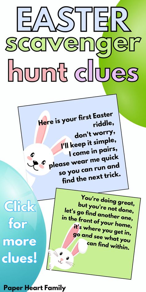 Looking for unique Easter egg hunt ideas? Why not use this Easter Scavenger Hunt! You could hide an egg with each scavenger hunt clue. Use this free printable indoors, even older kids will love it! Easter Basket Scavenger Hunt Clues Free Printable, Free Printable Easter Egg Hunt Clues, Easter Egg Hunt Clues For Kids, Easter Scavenger Hunt Clues For Older Kids, Easter Scavenger Hunt Clues For Outside, Easter Egg Hunt Ideas For Older Kids, Easter Scavenger Hunt For Teens, Unique Easter Egg Hunt Ideas, Easter Scavenger Hunt Ideas