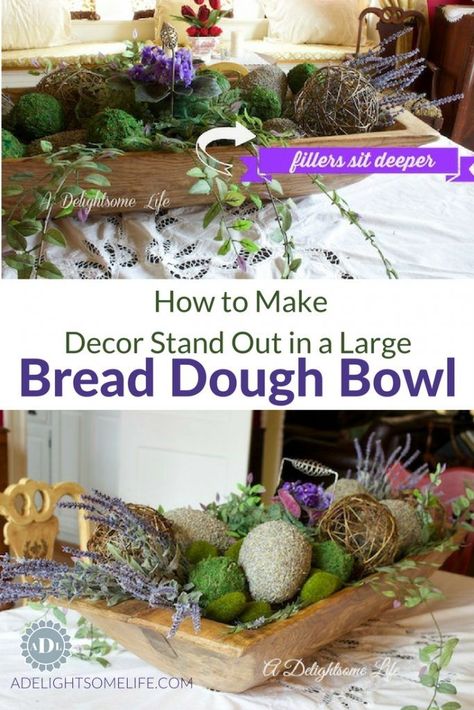 Dough Bowl Centerpiece, French Rolling Pin, Decor Stand, Dining Room Table Centerpieces, Dough Bowls, Bread Bowl, Country Diy, Spring Decorations, Bread Bowls