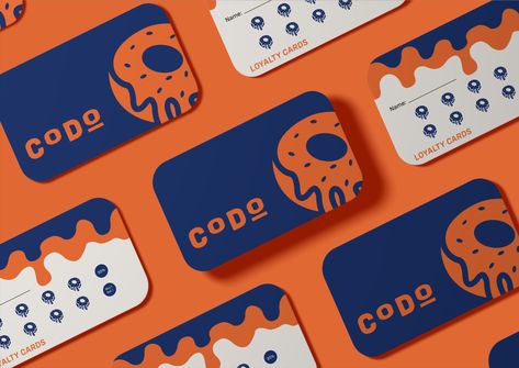 Brand identity for CODO brand, a donut and coffee brand. Donut Branding, Donut And Coffee, Voodoo Donuts, Coffee Brand, Coffee Branding, Adobe Indesign, Graphic Design Illustration, Design Illustration, Product Design