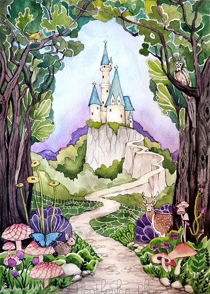 Seni Mural, Kunst Inspo, Castle Illustration, Enchanted Castle, Image Princesse Disney, Castle Painting, Desain Buklet, Art Fantaisiste, Storybook Art