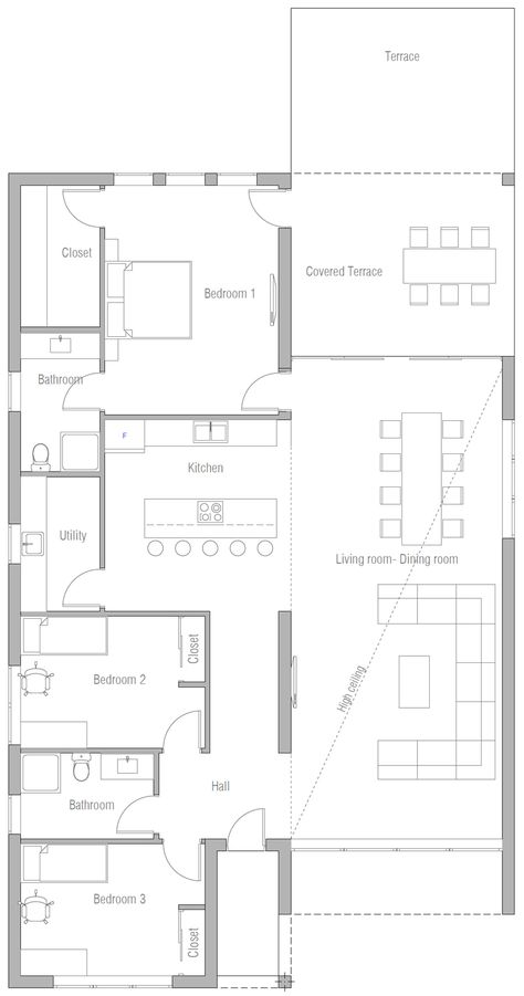 house design house-plan-ch562 10 160sqm House Plan, 130sqm House Plan, 170 Sqm House Plan, 130 Sqm House Plan, 200sqm House Design, 200 Sqm House Design, 1 Floor House Plans, U Shaped Houses, Contemporary Bungalow