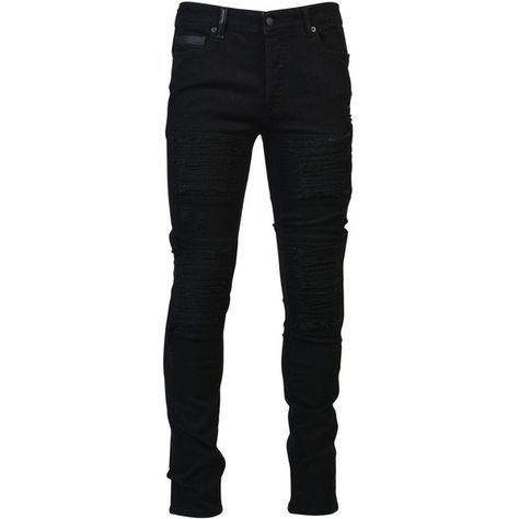 Destroyed Jeans Black ($248) ❤ liked on Polyvore featuring men's fashion, men's clothing, men's jeans, black, menclothingjeans, mens zipper jeans, mens destroyed jeans, mens distressed jeans, mens torn jeans and mens ripped jeans Sunghoon Outfit, Mens Distressed Jeans, Mens Ripped Jeans, Punk Jeans, Mens Fashion Work, Mens Fashion Business Casual, Ripped Jeans Men, Torn Jeans, Mens Fashion Business