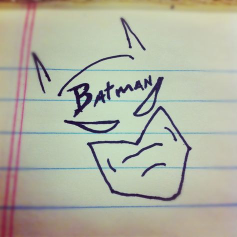 Batman doodle. #darkknight Batman Doodle Easy, Simple Batman Drawing, Batman Doodle Art, Batman Sketch Easy, Superhero Doodles, Batman Journal, Dc Doodles, Batman Drawing Easy, Batman Graffiti