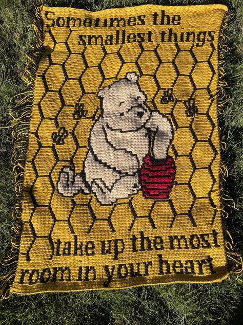 Winnie The Pooh Granny Square, Crochet Winnie The Pooh Blanket, Winnie The Pooh Crochet Blanket Pattern, Crochet Winnie The Pooh Baby Blanket Pattern, Winnie The Pooh Blanket Knitting Patterns Free, Pooh Bear Crochet Blanket, Crochet Winnie The Pooh Blanket Afghans, Winnie The Pooh Blanket, Cupcake Dolls