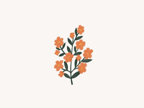 orange flower by Minna So Orange Flowers Drawing, Flowers Doodle, Fleur Orange, Orange Leaves, Flower Doodles, Orange Flower, Nature Illustration, Flower Illustration, Floral Illustrations