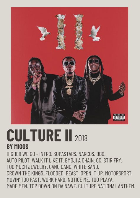 MIGOS CULTURE II 2018 Alternative Minimalist Polaroid Poster Culture 2 Migos, Migos Poster, Album Posters Aesthetic, Migos Album Cover, Album Plaque, Migos Culture, Minimalist Album Poster, Minimalist Polaroid Poster, Album Wall