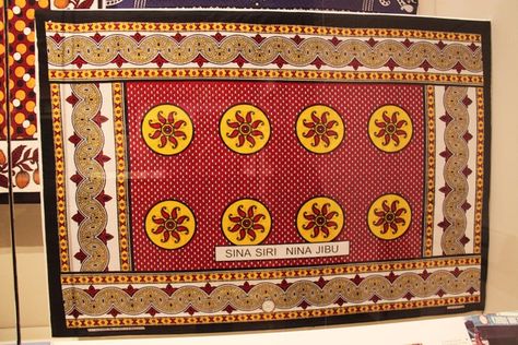 Kanga.Khanga.Lesso.Leso.Kitenge.Swahili. Fabric Patterned Fabrics, Batik Tenun, African Textiles, Rich Fabric, Red Frame, African Design, British Museum, African Fabric, 21st Century