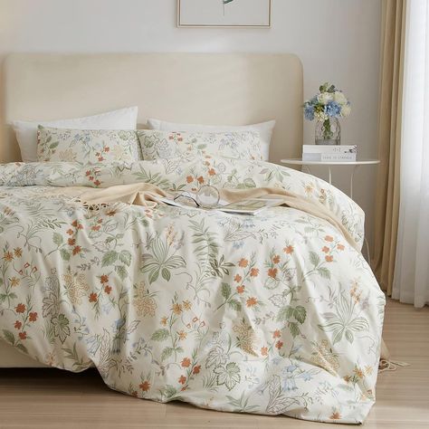 Amazon.com: mixinni Flower Leaves Printed Twin XL Comforter Lightweight Fluffy Floral Comforter Twin XL College Dorm, 1 Cute Botanical Comforter and 2 Pillowcases-Twin XL Size : Home & Kitchen Chambre Inspo, Flower Comforter, Flower Duvet Cover, Floral Comforter Sets, Floral Bedding Sets, Flower Duvet, Floral Comforter, Full Bedding Sets, White Comforter