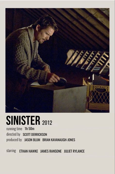 Sinister Movie Poster, Sinister Poster, Sinister Movie, Nice Movies, Movies Minimalist, Polaroid Movie Poster, Horror Movie Night, Movies Posters, Ethan Hawke