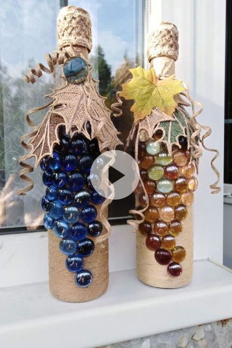 Bottle Gift Wrapping, Wine Bottle Crafts Christmas, Bottle Centerpieces, Asparagus Recipes, Glass Bottle Diy, Bottle Cap Art, Diy Glass Bottle Crafts, Wine Glass Art, Creativity Art