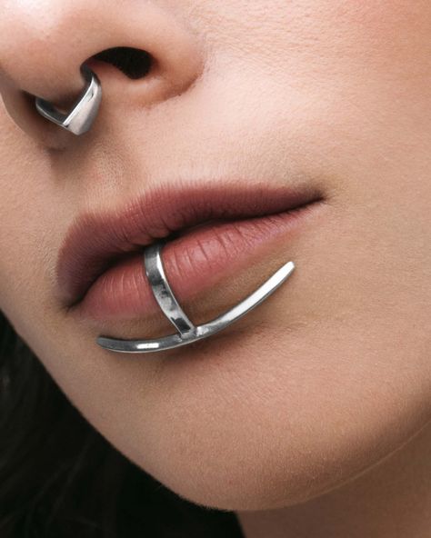 STARSEED Lip Cuff | Lip Cuffs – Ask and Embla Unusual Piercings, Ask And Embla, Old Fashioned Words, Women Alternative, The Luminaries, Lip Cuffs, Lip Jewelry, Jewellery Photography Inspiration, Lip Line