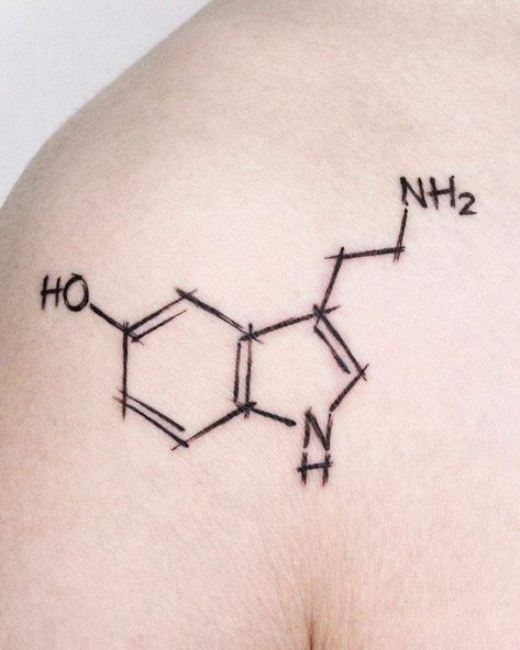 Unlock the full potential of your creativity with just a click! Follow the link in the description to access all the information you need and download exclusive free templates. Start crafting your masterpiece today! Chemical Structure Tattoo, Igy6 Tattoo, Serotonin Molecule Tattoo, Chemical Tattoo, Dopamine Tattoo, Guide Tattoo, Serotonin Tattoo, Chemistry Tattoo, Science Tattoos