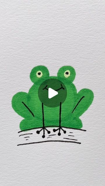 How To Paint A Frog, Watercolor Frog Easy, How To Draw A Frog Step By Step, Draw Frog Easy, How To Draw Frog, How To Draw A Frog, Frog Painting Easy, Easy Frog Drawing, Draw Frog