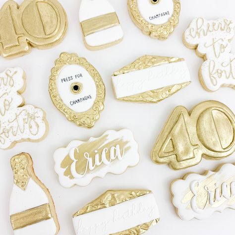 Excited to share the latest addition to my #etsy shop: White and gold birthday cookies | 40th birthday cookies White And Gold Birthday Cookies, 21st Cookies, Gold Birthday Cookies, 40th Birthday Cookies, Doggie Cookies, White And Gold Birthday, 40 Af, Vintage First Birthday, Royal Cookies