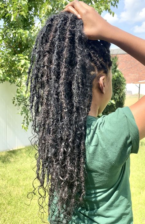 What’s the difference between Goddess Locs and Bohemian Locs? - Natural Hair Stylist Natural Boho Locs, Bohemian Crochet Locs, Bohemian Locs With Human Hair, Distressed Locs With Curly Ends, Human Hair Locs With Curly Ends, Boho Locs With Human Hair, Goddess Locks With Curls, Goddess Locs Real Hair, Boho Locs With Curls