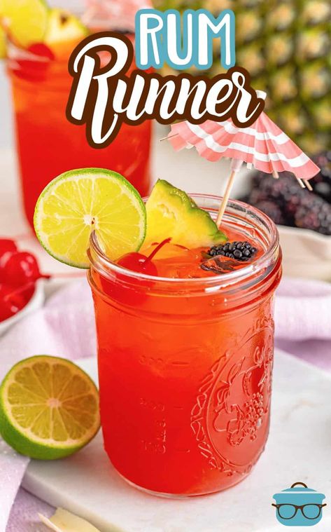 Rum Runner Recipe, Summer Rum Drinks, Summer Mixed Drinks, Fruity Cocktail Recipes, Rum Runner, Cherry Vodka, Good Rum, Mix Drinks, Rum Recipes