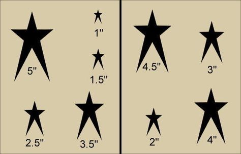 Primitive Shape Stencil Tall Skinny Stars Country Folk Art Paint July Template Star Template Printable, Primitive Embroidery, Primitive Stars, Primitive Star, Primitive Patterns, Star Template, Primitive Crafts, Template Google, Stencil Template