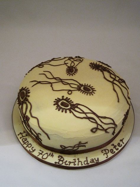 E. Coli Cake by Jellycakes, via Flickr Medical Cake, Science Cake, Lab Week, Dark Chocolate Ganache, Biomedical Science, Science Party, White Chocolate Ganache, Rich Chocolate Cake, A Birthday Cake