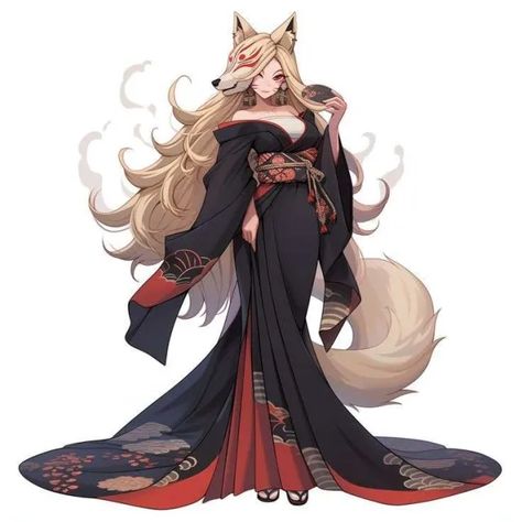 Foxgirl Kitsune Art, Scifi Woman Character Design, Female Kitsune Character Design, Kitsune Character Design, Kitsune Outfit, Kitsune Woman, Anime Kitsune, Evelynn League Of Legends, Fox Character