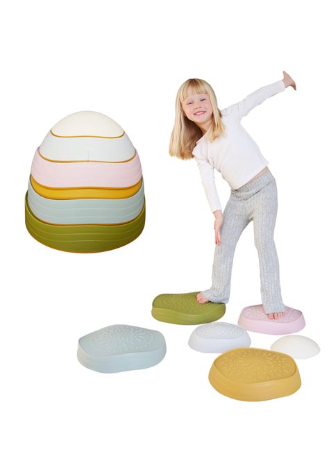 PRICES MAY VARY. Quality Design: Marlowe & Co’s balance stepping stones are designed to foster imaginative play and enhance motor skills and confidence in young adventurers; Our large set of six stepping balance stones are non-slip, water-proof, light weight; Crafted with durable materials and tested for safety, our charming Garden Mix colorway will add a touch of whimsy to any play space Multi Purpose Use: Our stepping balance stones can be used in the home, outside, classroom, or sensory playr Kids Play Area Indoor, Balance Stepping Stones, Balance Stones, Indoor Playground Design, Toddler Playground, Modern Kids Bedroom, Outdoor Play Equipment, Play Gym, Play Equipment