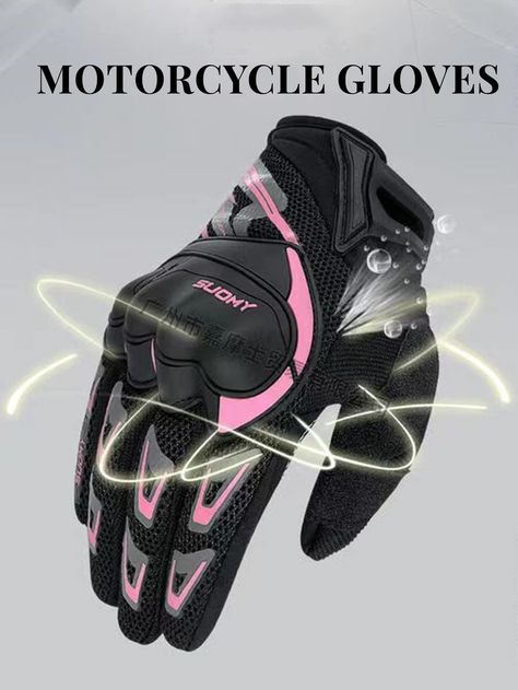 Pink  Collar  Polyester  Other Embellished  Spring/Fall,Summer Motorcycle Accessories & Parts Pink Motorcycle Gear, Pink Biker Outfit, Black And Pink Motorcycle, Moto Rose, Motorcycle Riding Quotes, Motorcycle Protective Gear, Summer Motorcycle, Pink Motorcycle, Motorcycle Riding Gear